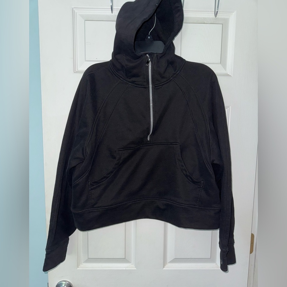 Women’s Unbranded Relaxed Fit Hooded Half Zip Black Sweatshirt | EUC | Size XL